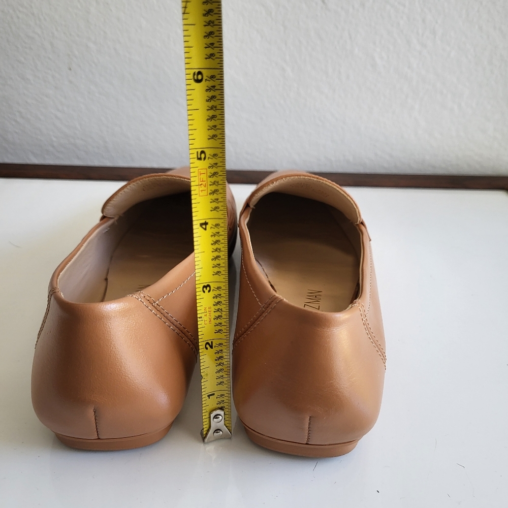 Stuart Weitzman Tan Flats Sleek Penny Loafers - Picture 10 of 11